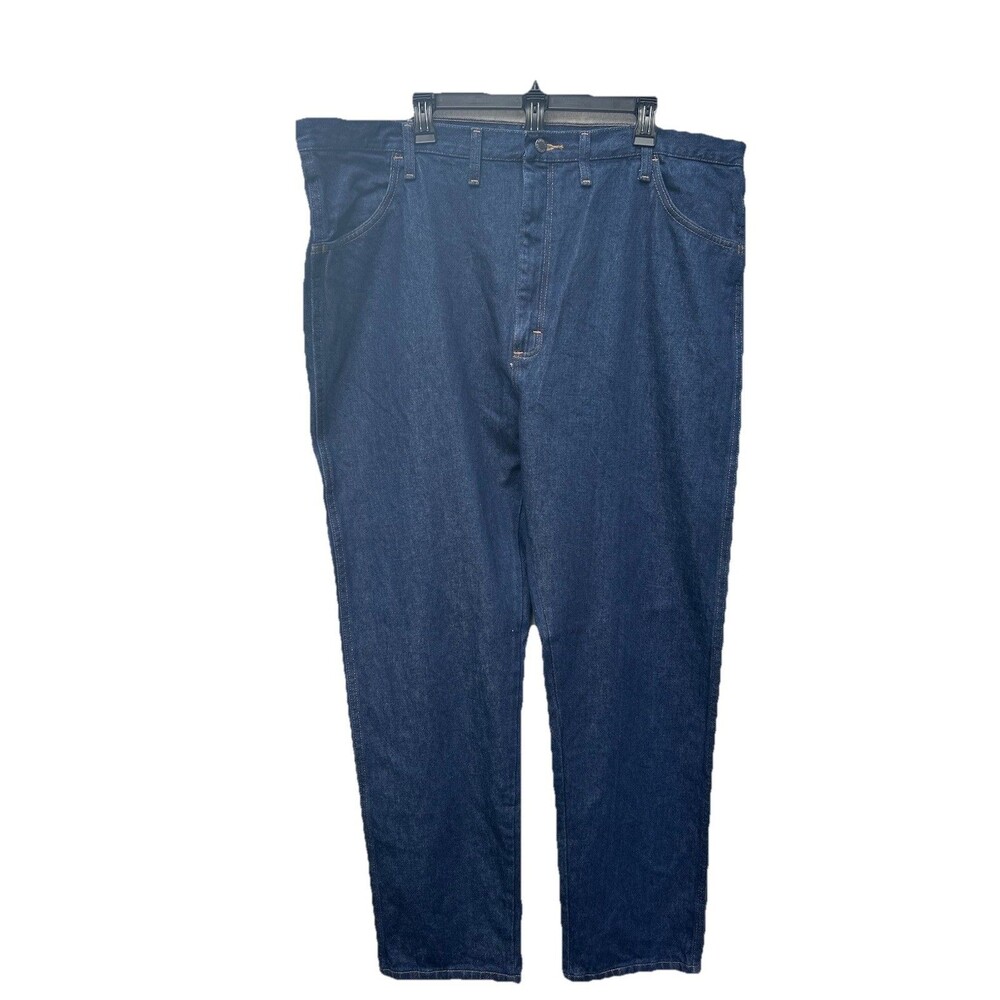 Rustler Classic Straight Blue Jeans Dark Wash Heavy Weight Denim Size 44 X 32
